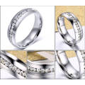 Titânio barato e anéis de aço inoxidável com pedra preciosa para mulheres